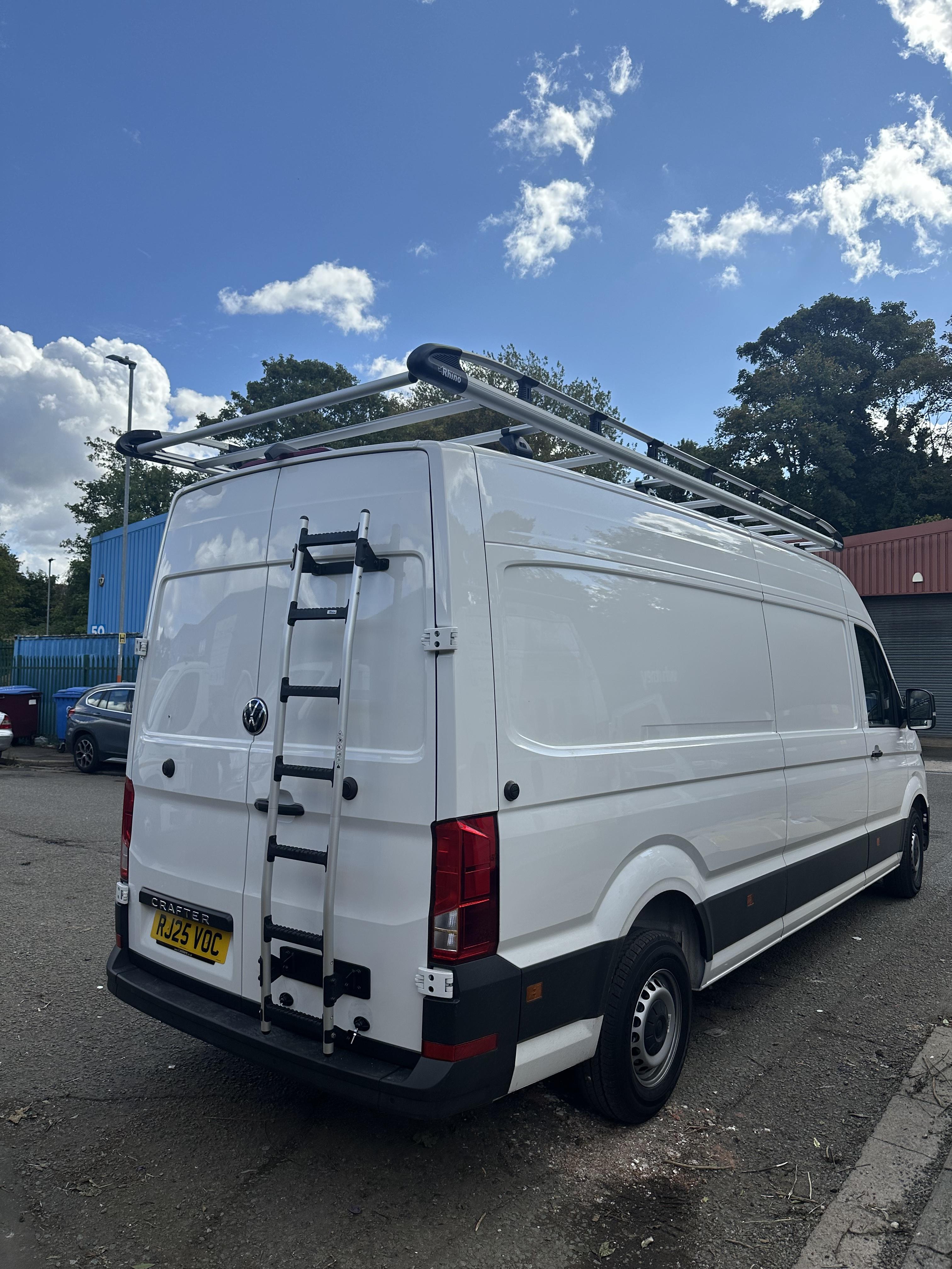 Rear door ladder and roof bars on VW Crafter